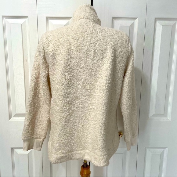 Calvin Klein Sherpa Style Cream Teddy Sweatshirt Jacket Large - Picture 2 of 9
